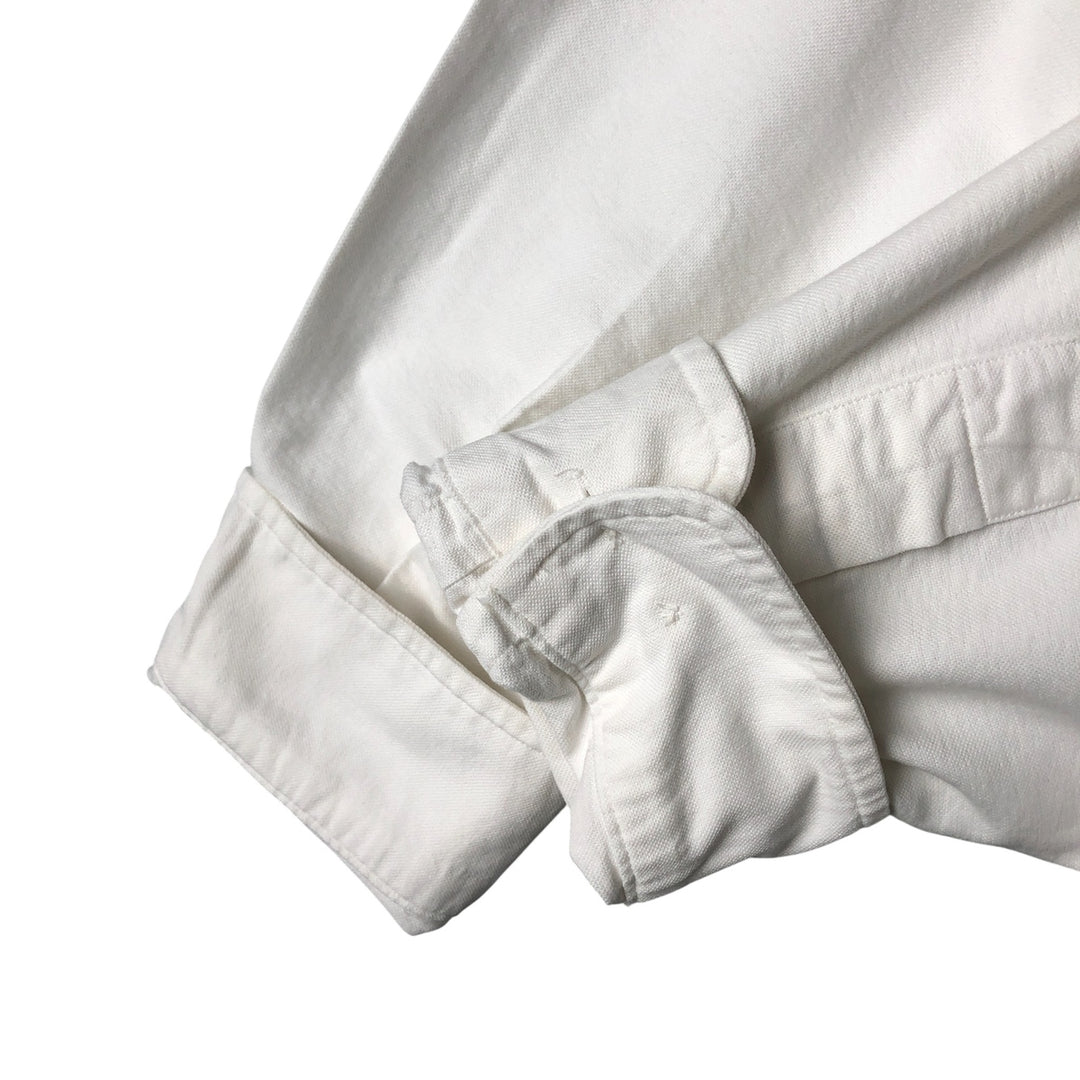 Ralph Lauren YARMOUTH long sleeve button down shirt, men's size M cotton white type Vintage Second Hand