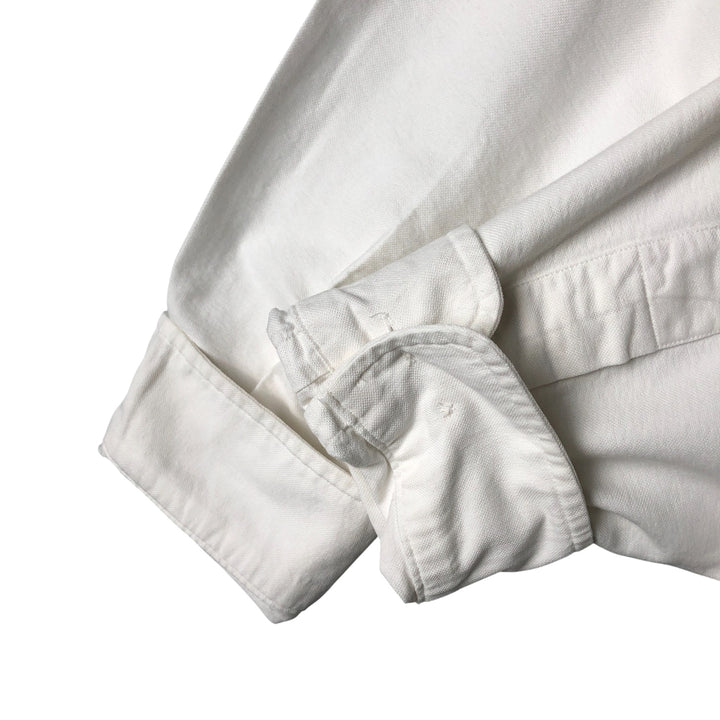 Ralph Lauren YARMOUTH long sleeve button down shirt, men's size M cotton white type Vintage Second Hand
