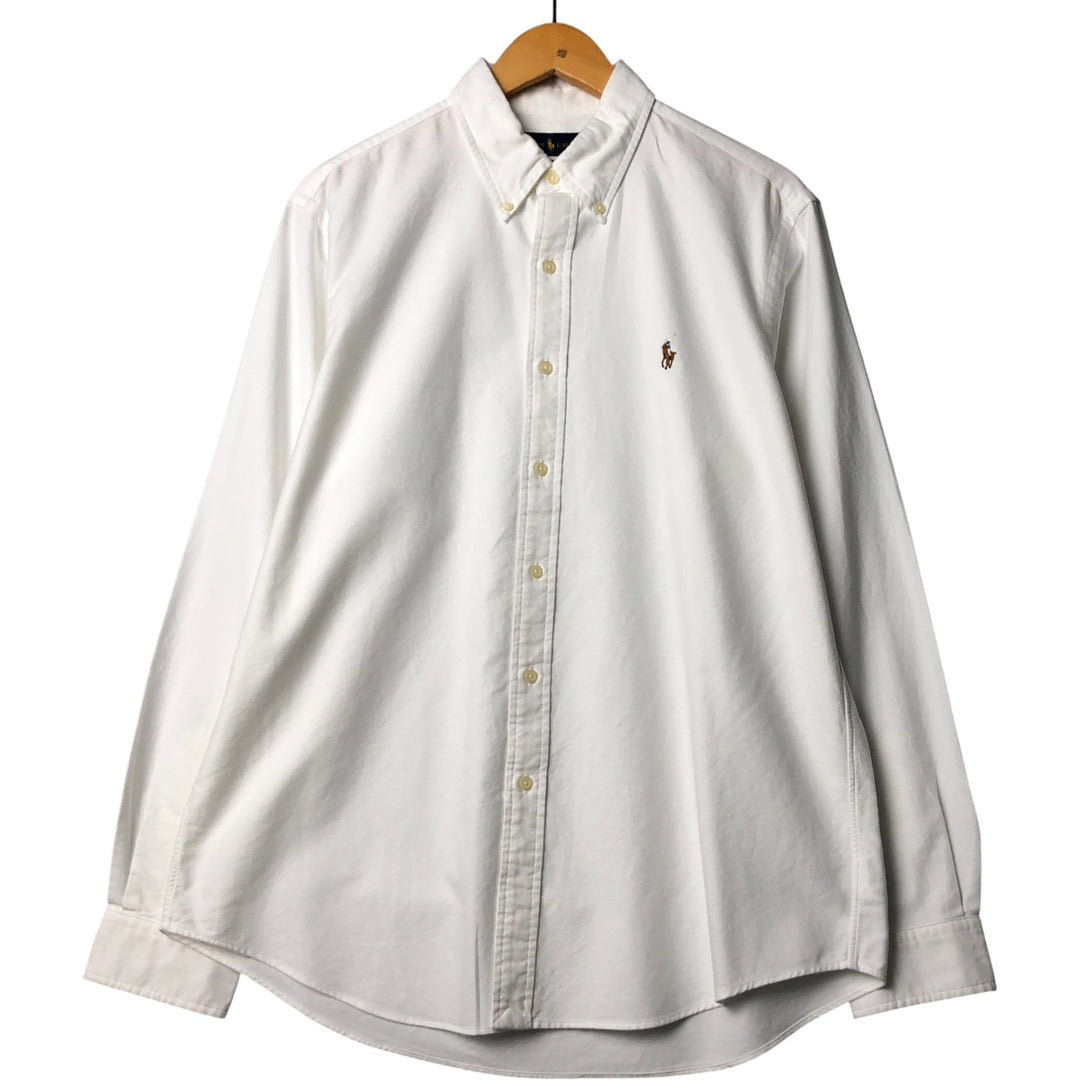 Ralph Lauren Classic Fit Long Sleeve Button Down Shirt, Men's Size L cotton white type Vintage Second Hand