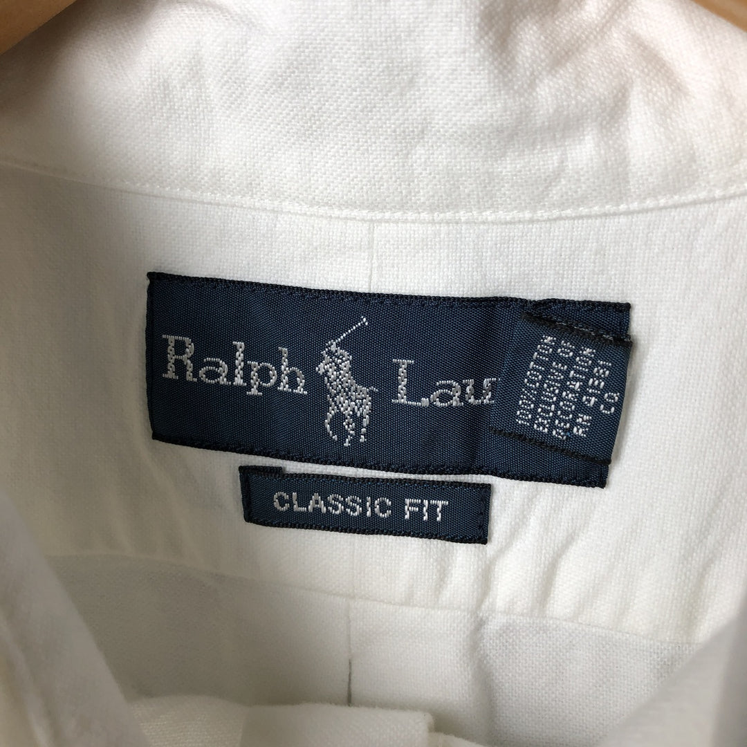 Ralph Lauren Classic Fit Long Sleeve Button Down Shirt Men's XL cotton white type Vintage Second Hand