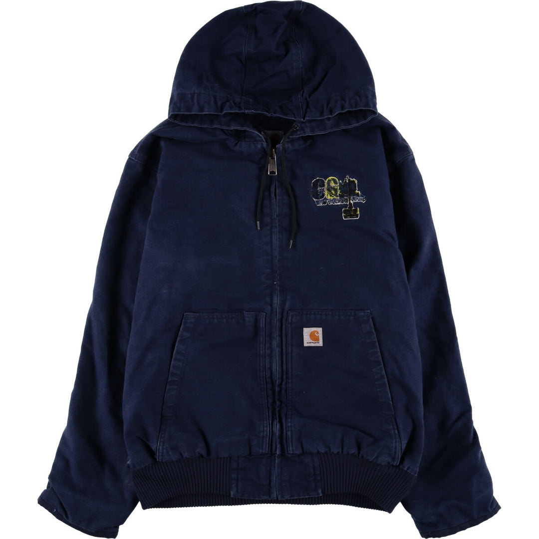 Carhartt Active Jacket, Padded Duck Full-Zip Hoodie, Men's Size L cotton navy blue type Vintage Second Hand