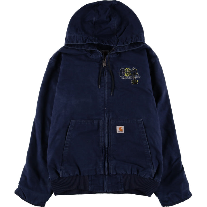 Carhartt Active Jacket, Padded Duck Full-Zip Hoodie, Men's Size L cotton navy blue type Vintage Second Hand
