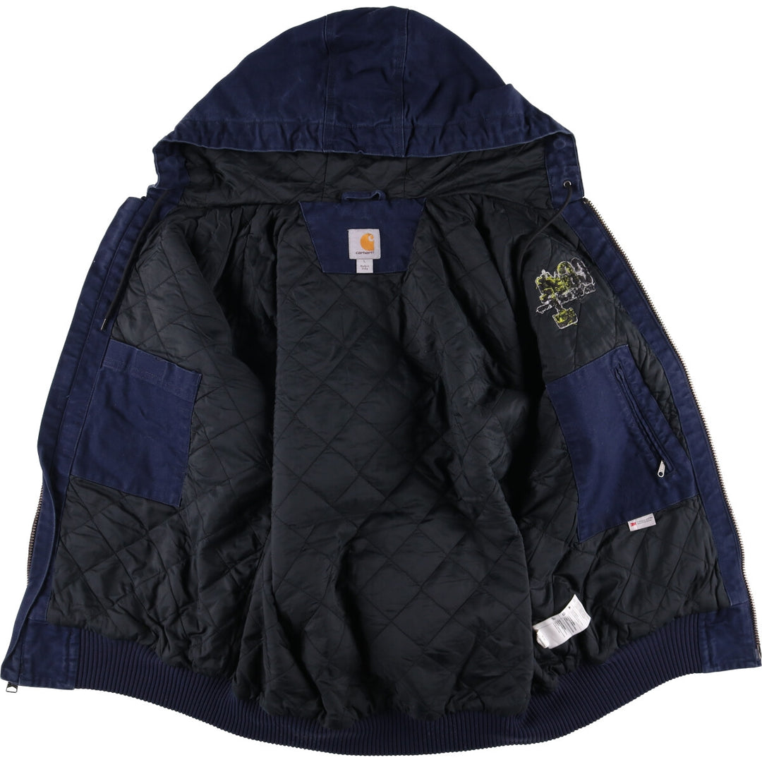 Carhartt Active Jacket, Padded Duck Full-Zip Hoodie, Men's Size L cotton navy blue type Vintage Second Hand