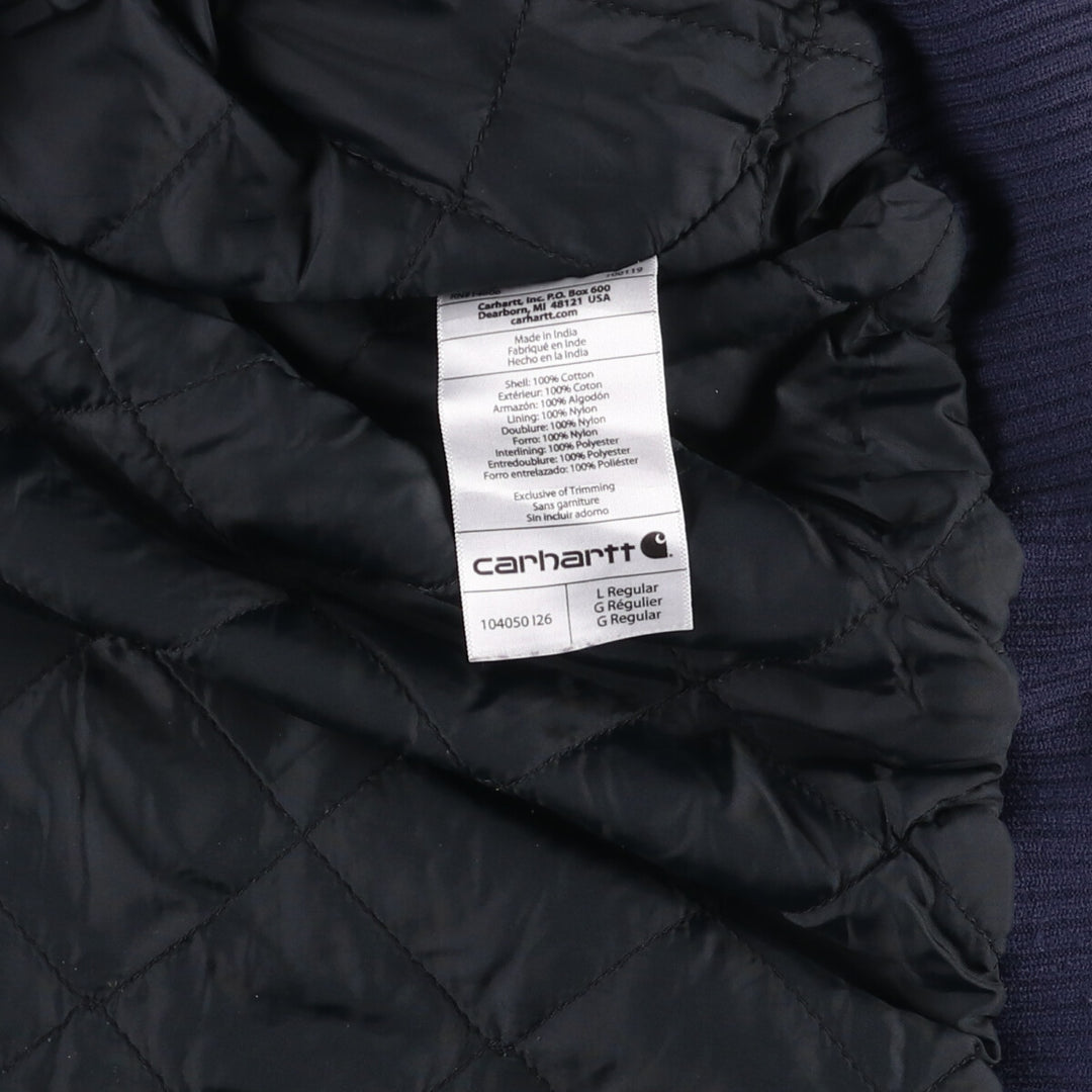 Carhartt Active Jacket, Padded Duck Full-Zip Hoodie, Men's Size L cotton navy blue type Vintage Second Hand