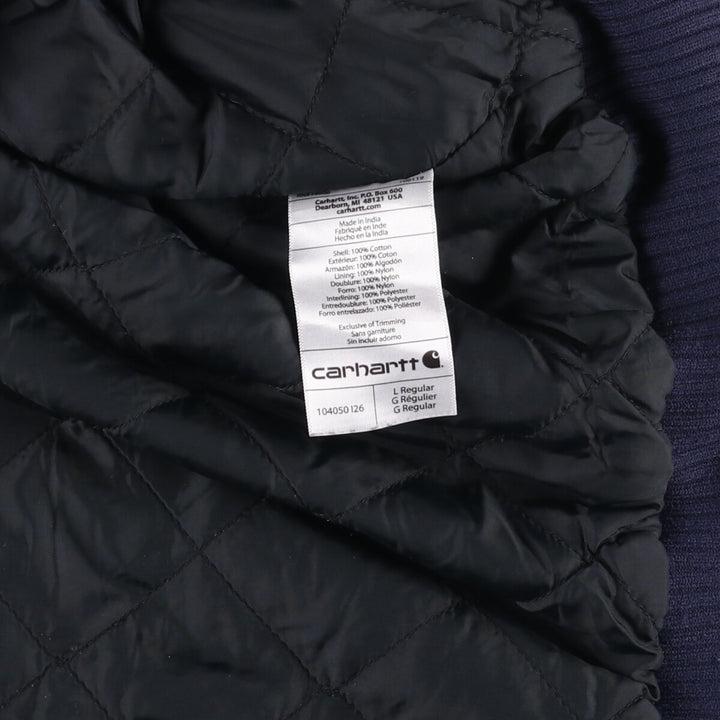 Carhartt Active Jacket, Padded Duck Full-Zip Hoodie, Men's Size L cotton navy blue type Vintage Second Hand