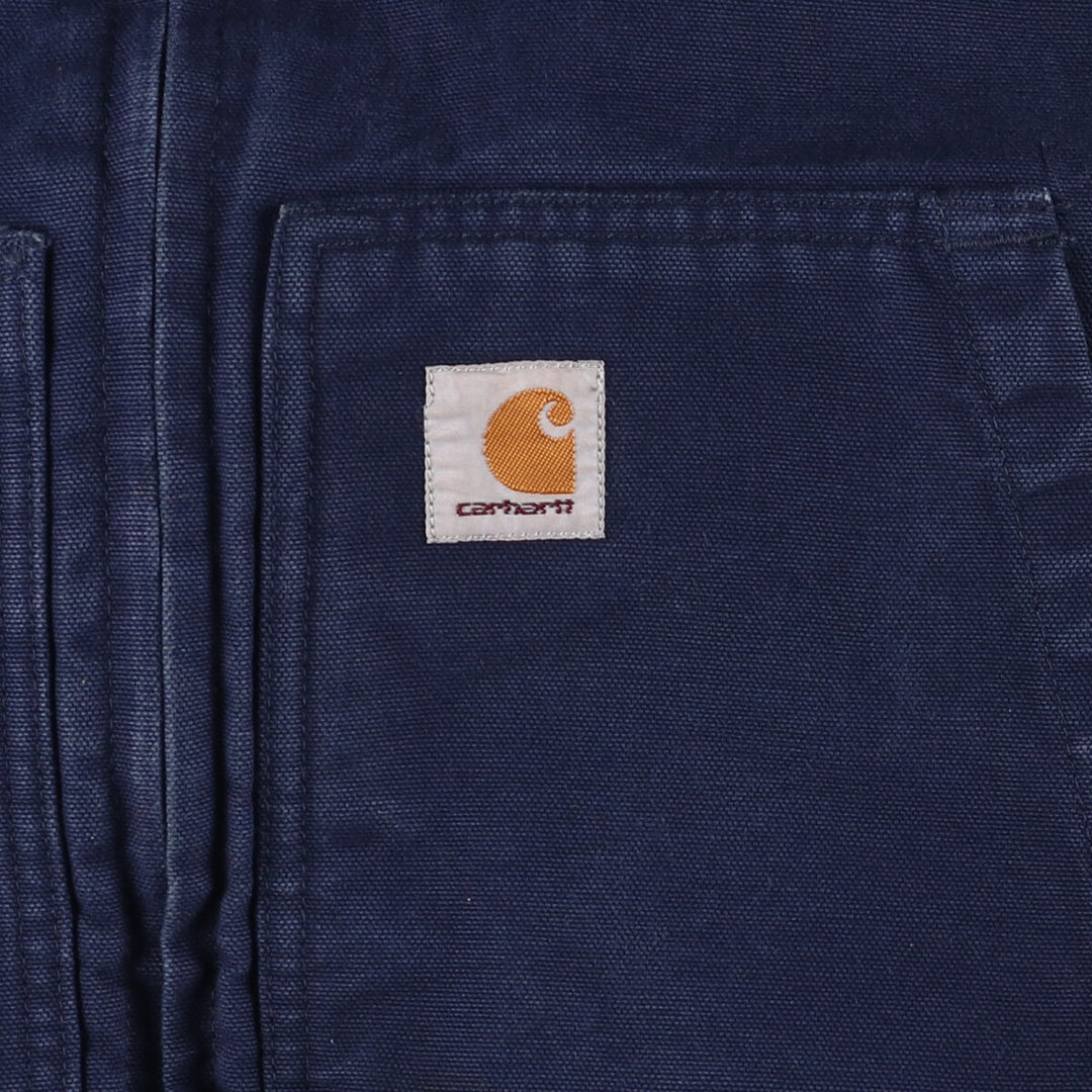 Carhartt Active Jacket, Padded Duck Full-Zip Hoodie, Men's Size L cotton navy blue type Vintage Second Hand