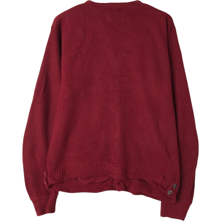 Vintage 70'S acrylic knit cardigan, men's size M acrylic wine-red Vintage Second Hand