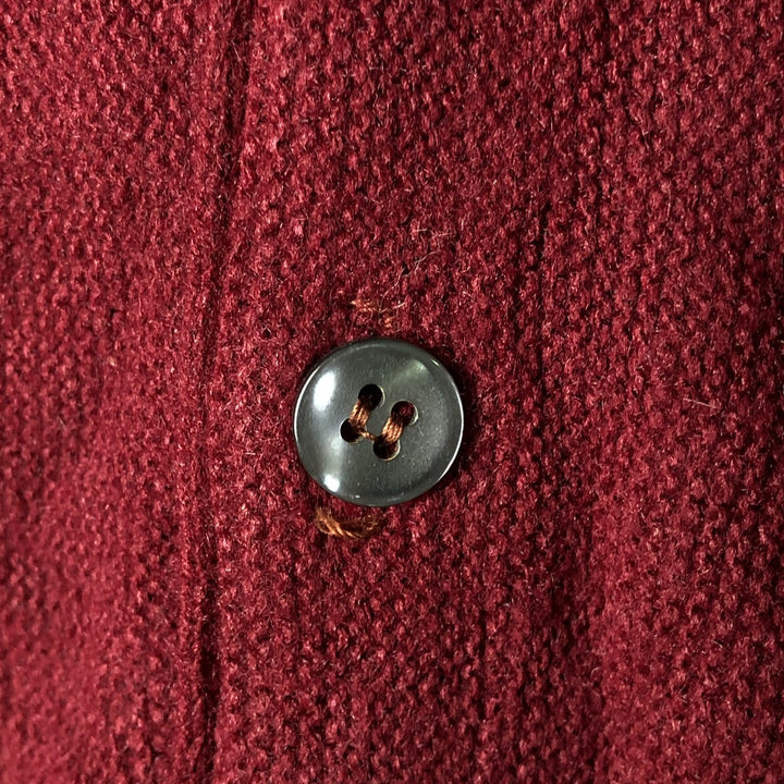 Vintage 70'S acrylic knit cardigan, men's size M acrylic wine-red Vintage Second Hand