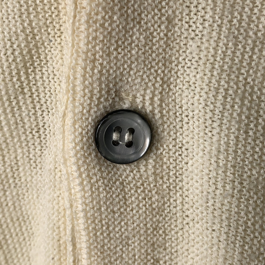 Vintage 1980s-1990'S IZOD acrylic knit cardigan, made in the USA, size S, men's acrylic ivory Vintage Second Hand