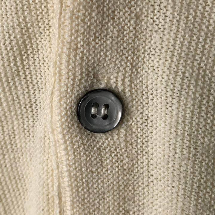 Vintage 1980s-1990'S IZOD acrylic knit cardigan, made in the USA, size S, men's acrylic ivory Vintage Second Hand