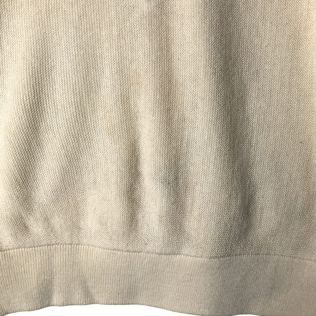 Vintage 1980s-1990'S IZOD acrylic knit cardigan, made in the USA, size S, men's acrylic ivory Vintage Second Hand
