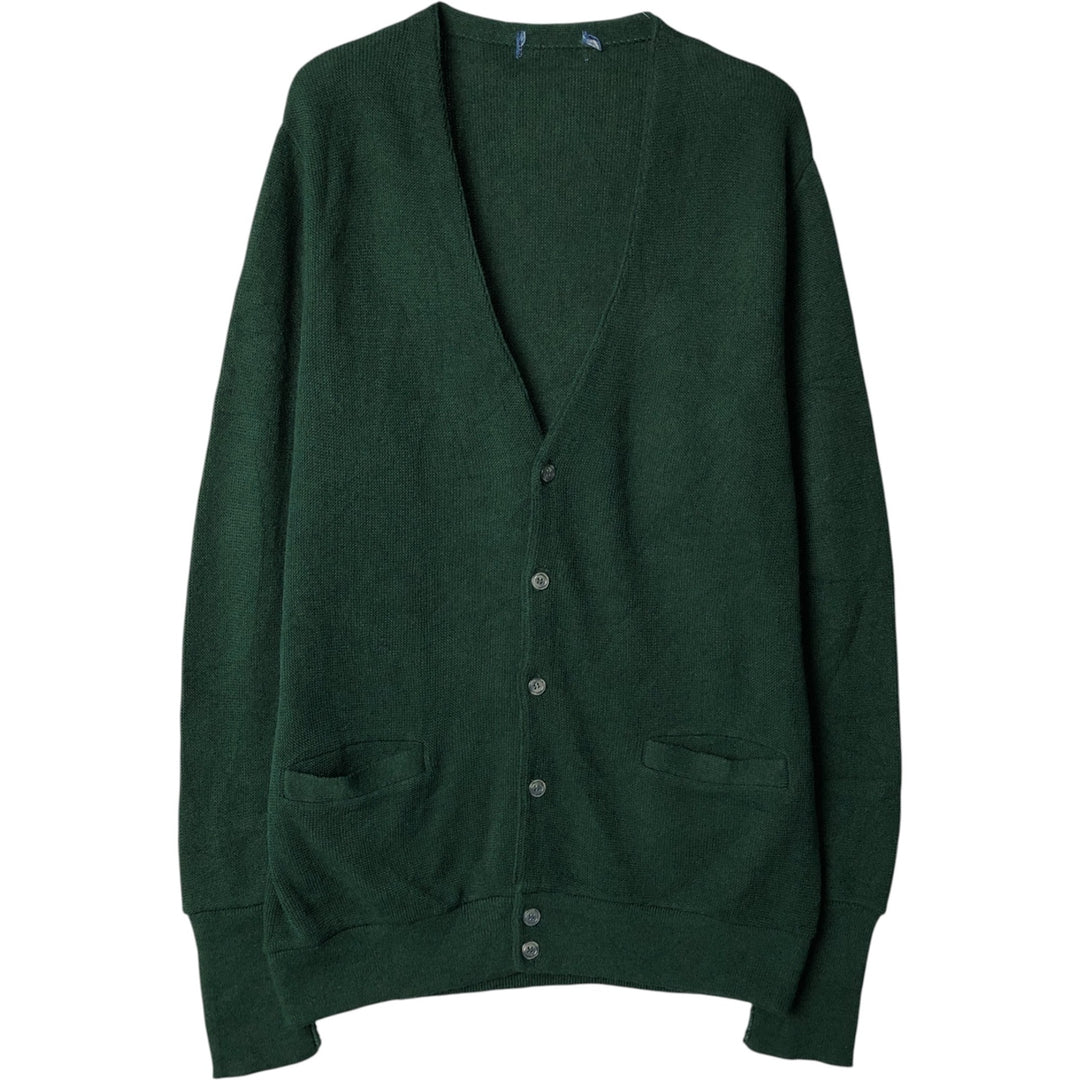 Knit cardigan, men's size L unclear Green type dark green Vintage Second Hand