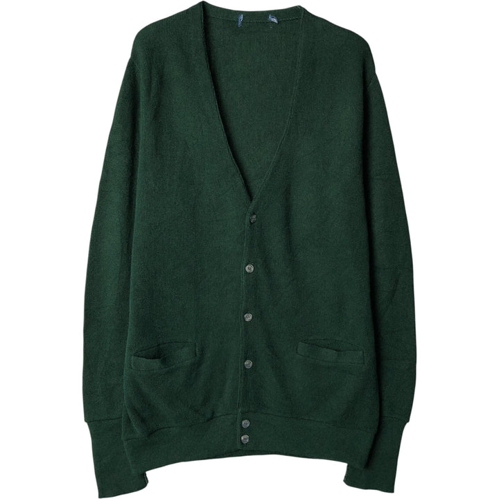 Knit cardigan, men's size L unclear Green type dark green Vintage Second Hand