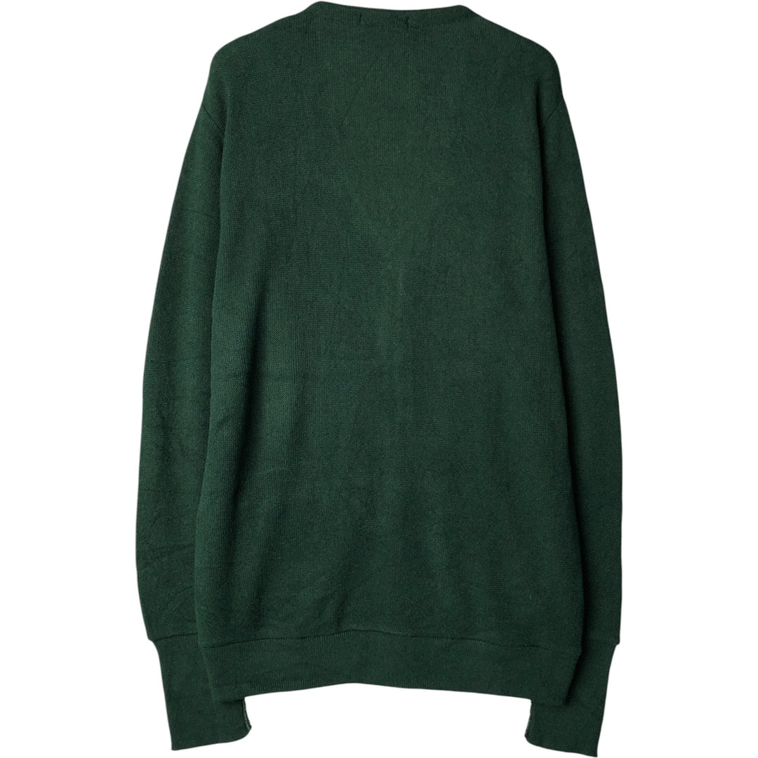Knit cardigan, men's size L unclear Green type dark green Vintage Second Hand