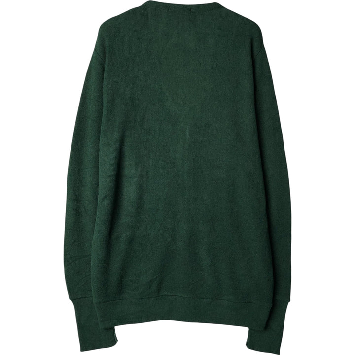 Knit cardigan, men's size L unclear Green type dark green Vintage Second Hand
