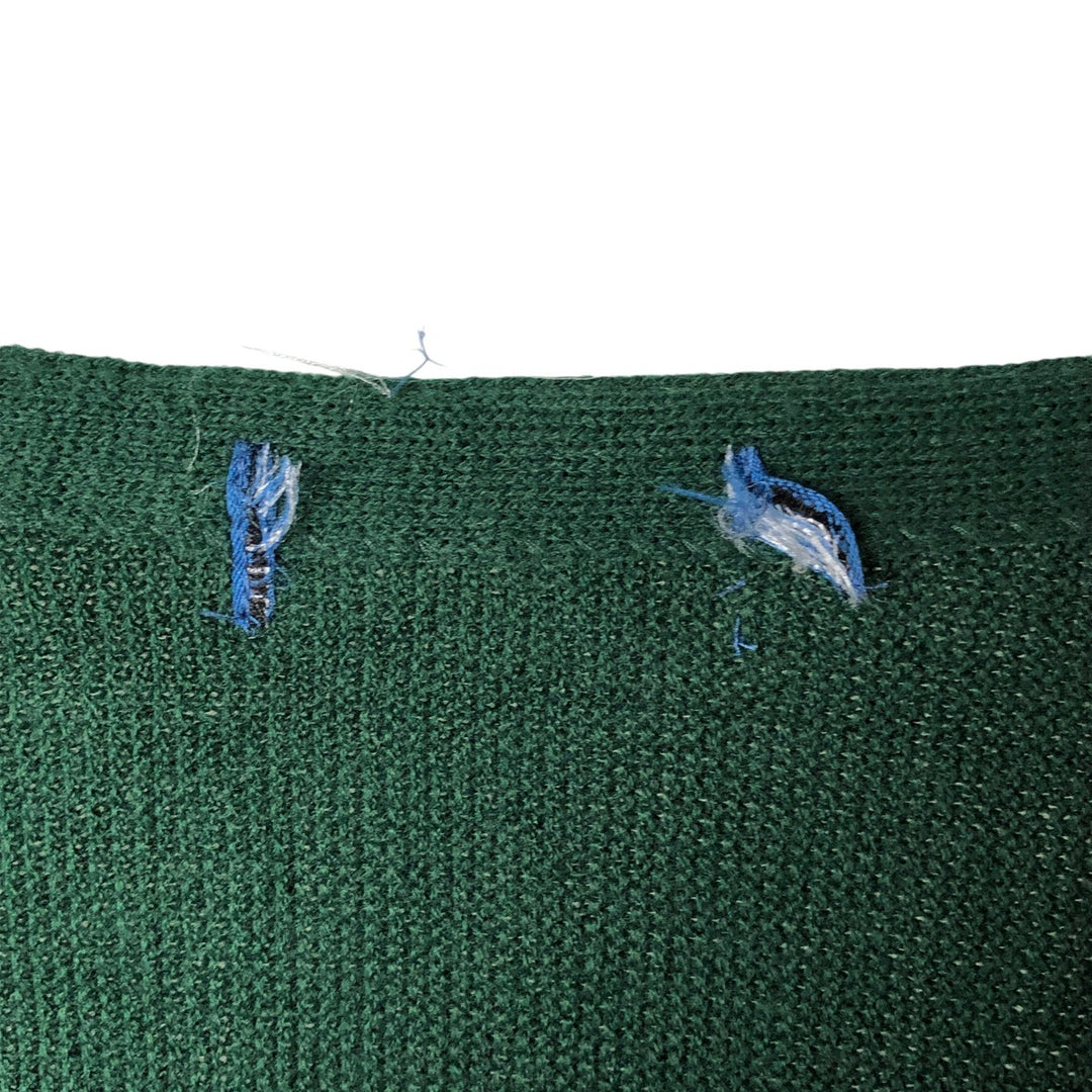 Knit cardigan, men's size L unclear Green type dark green Vintage Second Hand