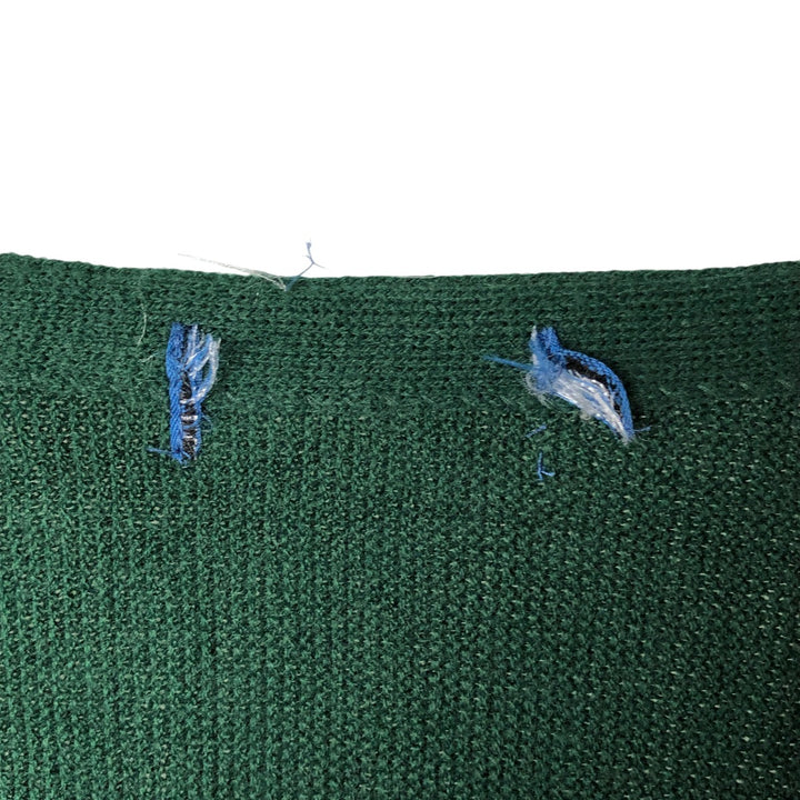 Knit cardigan, men's size L unclear Green type dark green Vintage Second Hand