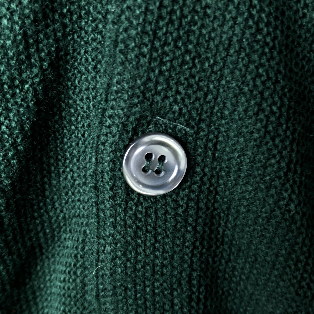 Knit cardigan, men's size L unclear Green type dark green Vintage Second Hand