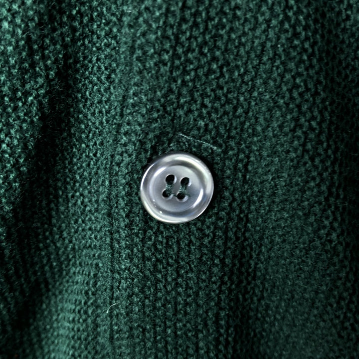 Knit cardigan, men's size L unclear Green type dark green Vintage Second Hand