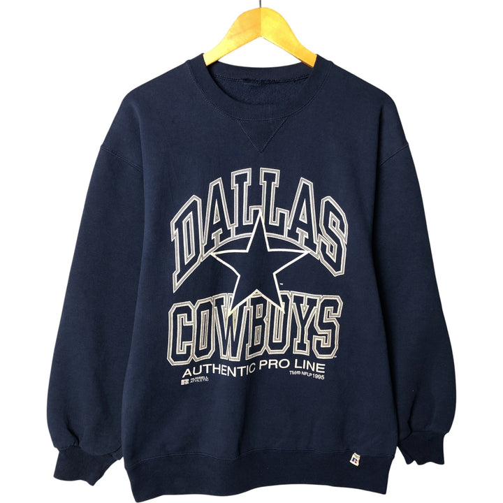 Vintage '90'S Russell NFL Dallas Cowboys logo sweatshirt, size L, men's unclear navy blue type Vintage Second Hand