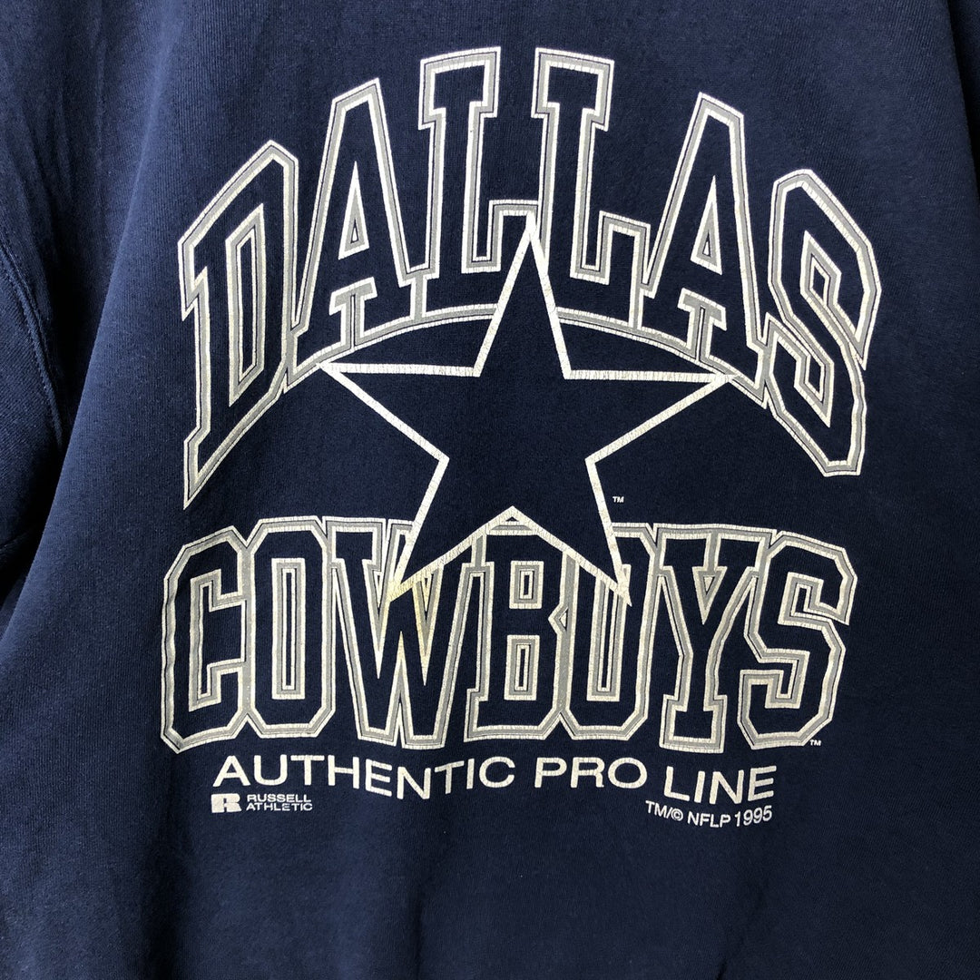 Vintage '90'S Russell NFL Dallas Cowboys logo sweatshirt, size L, men's unclear navy blue type Vintage Second Hand