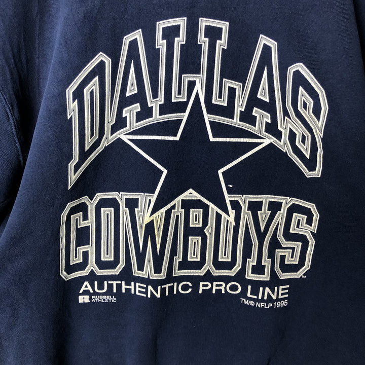 Vintage '90'S Russell NFL Dallas Cowboys logo sweatshirt, size L, men's unclear navy blue type Vintage Second Hand