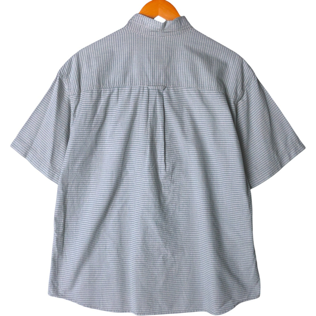 2000'S WOOLRICH Short Sleeve Button-Down Check Shirt, Men's Size L unclear green type Vintage Second Hand