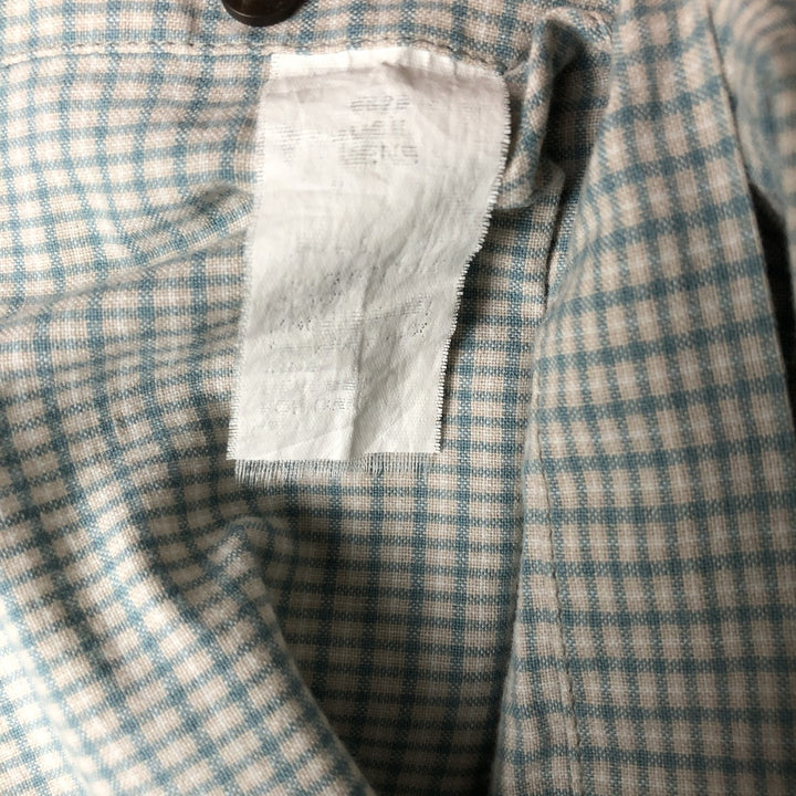 2000'S WOOLRICH Short Sleeve Button-Down Check Shirt, Men's Size L unclear green type Vintage Second Hand