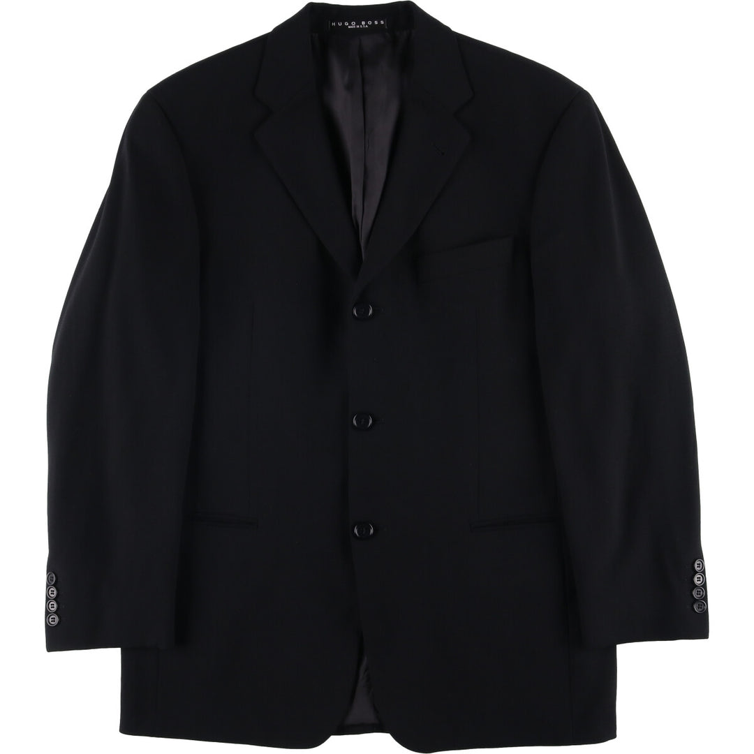Hugo Boss wool tailored jacket, made in the USA, size L wool black type Vintage Second Hand