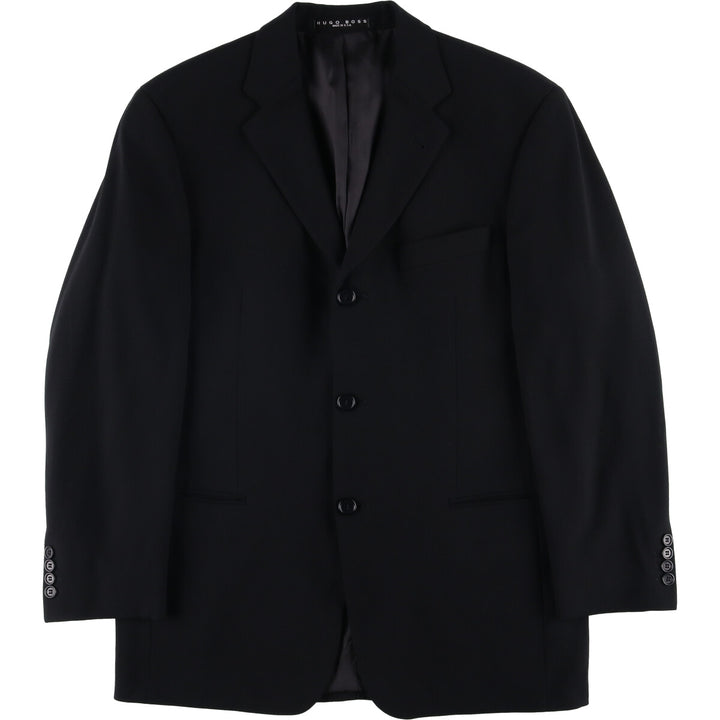 Hugo Boss wool tailored jacket, made in the USA, size L wool black type Vintage Second Hand