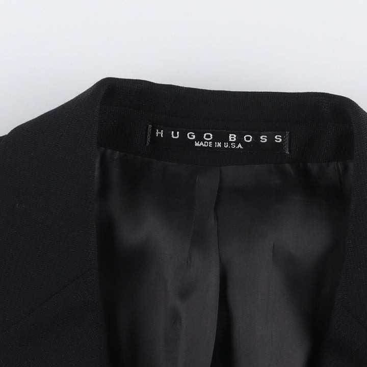 Hugo Boss wool tailored jacket, made in the USA, size L wool black type Vintage Second Hand