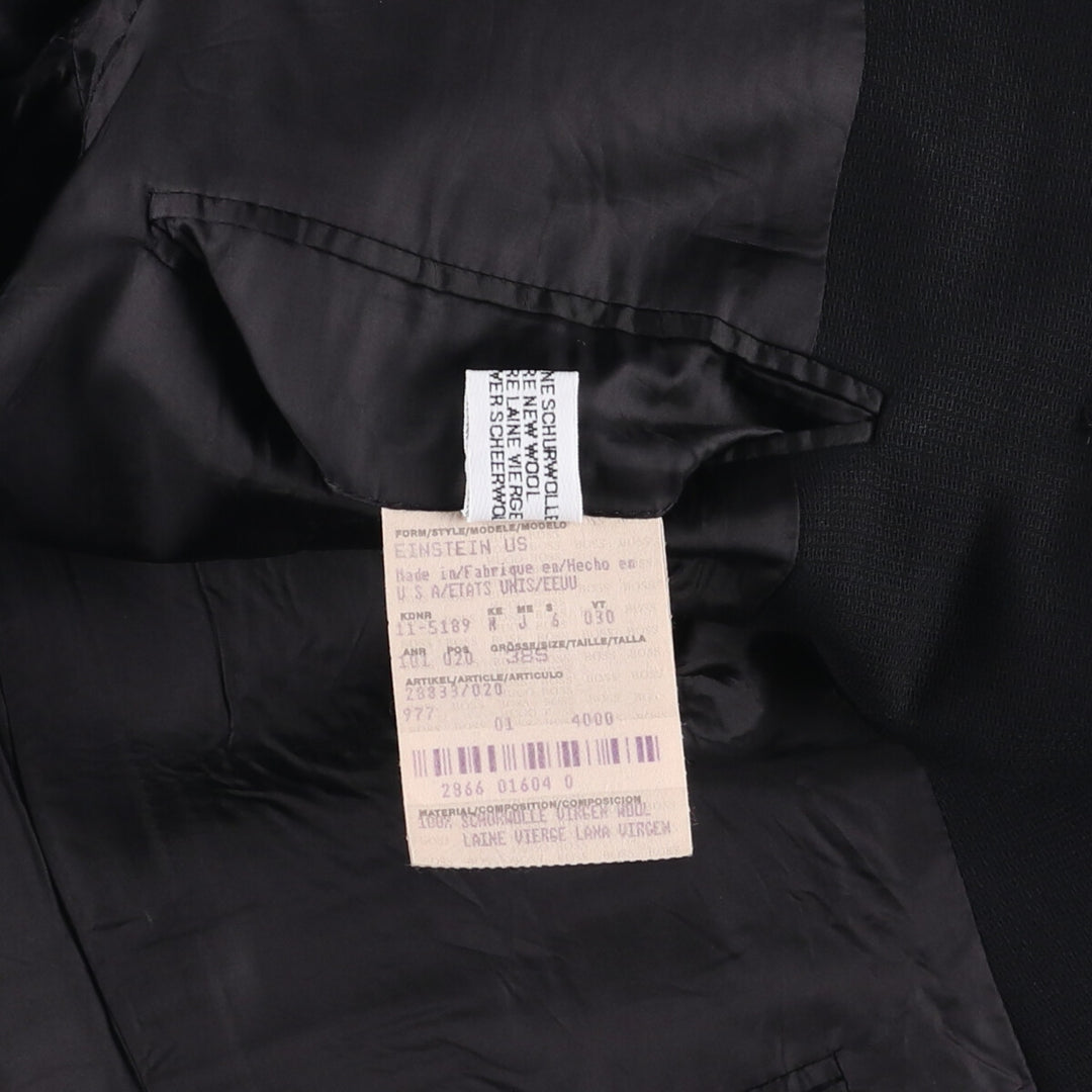 Hugo Boss wool tailored jacket, made in the USA, size L wool black type Vintage Second Hand
