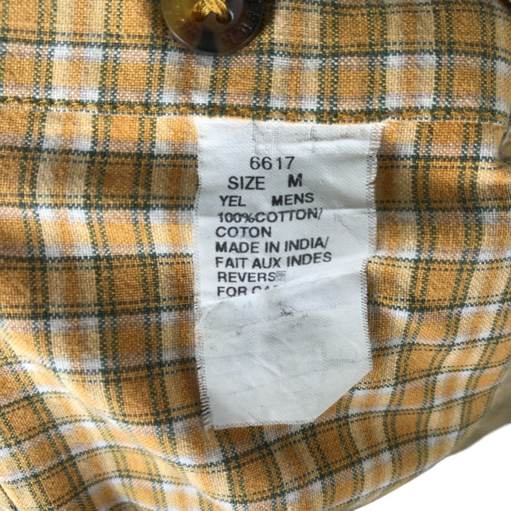 2000'S WOOLRICH Short Sleeve Cotton Check Shirt, Box Shirt, Men's Size M cotton yellow type Vintage Second Hand