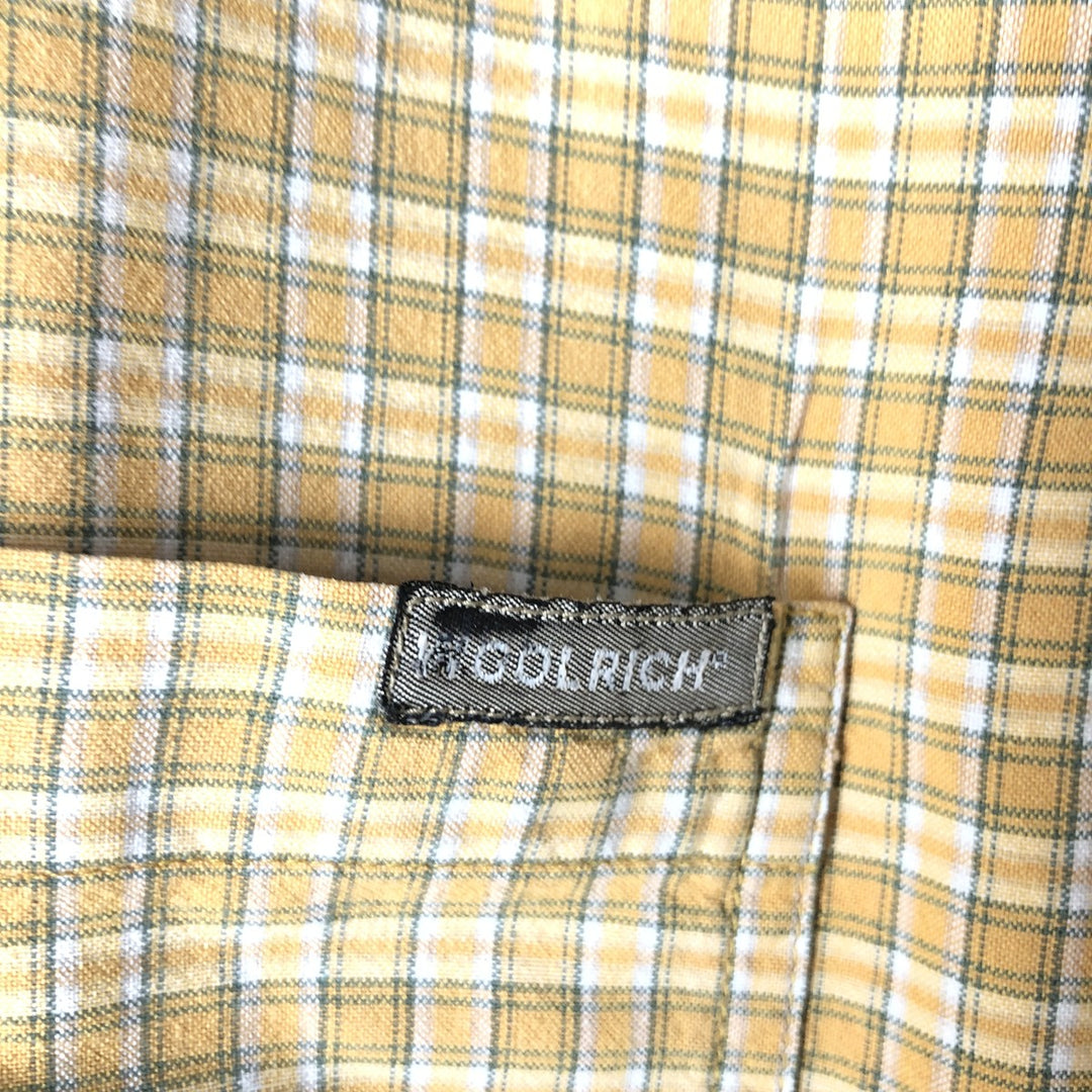2000'S WOOLRICH Short Sleeve Cotton Check Shirt, Box Shirt, Men's Size M cotton yellow type Vintage Second Hand