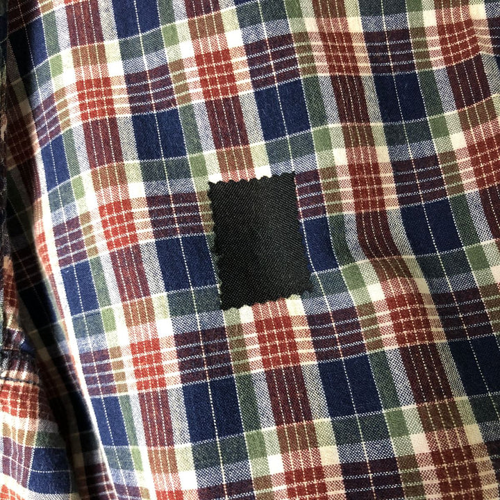 90'S NAUTICA short sleeve button down check shirt, men's size M, vintage cotton navy blue type Vintage Second Hand