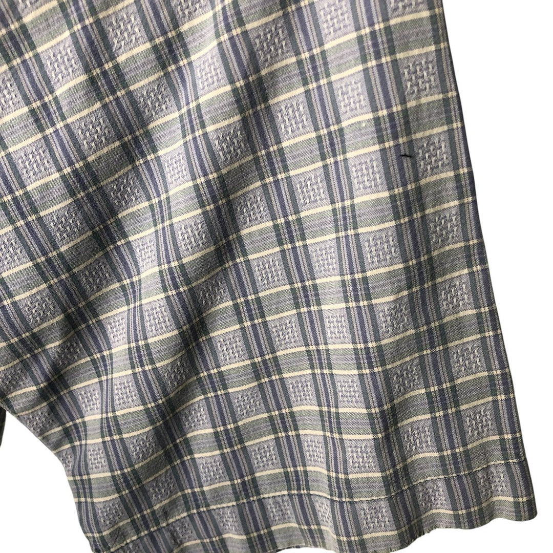 90s-00'S Vintage Columbia Short Sleeve Button-Down Check Shirt, Boxy, Men's Size Medium cotton Blue type light blue Vintage Second Hand