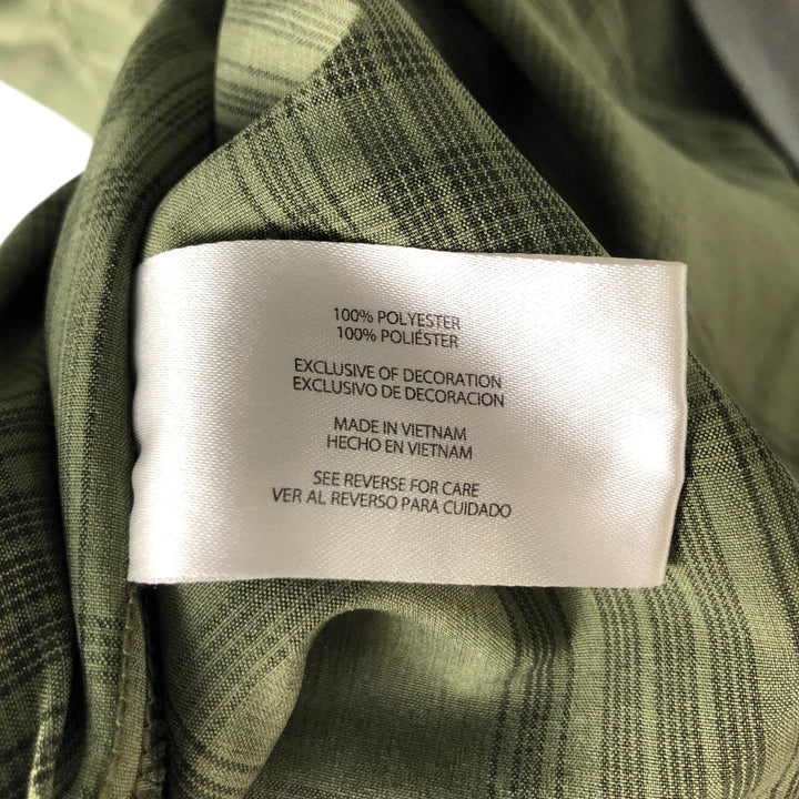Orvis Check Pattern Short Sleeve Polyester Shirt, Men's Size XL polyester Khaki type Vintage Second Hand