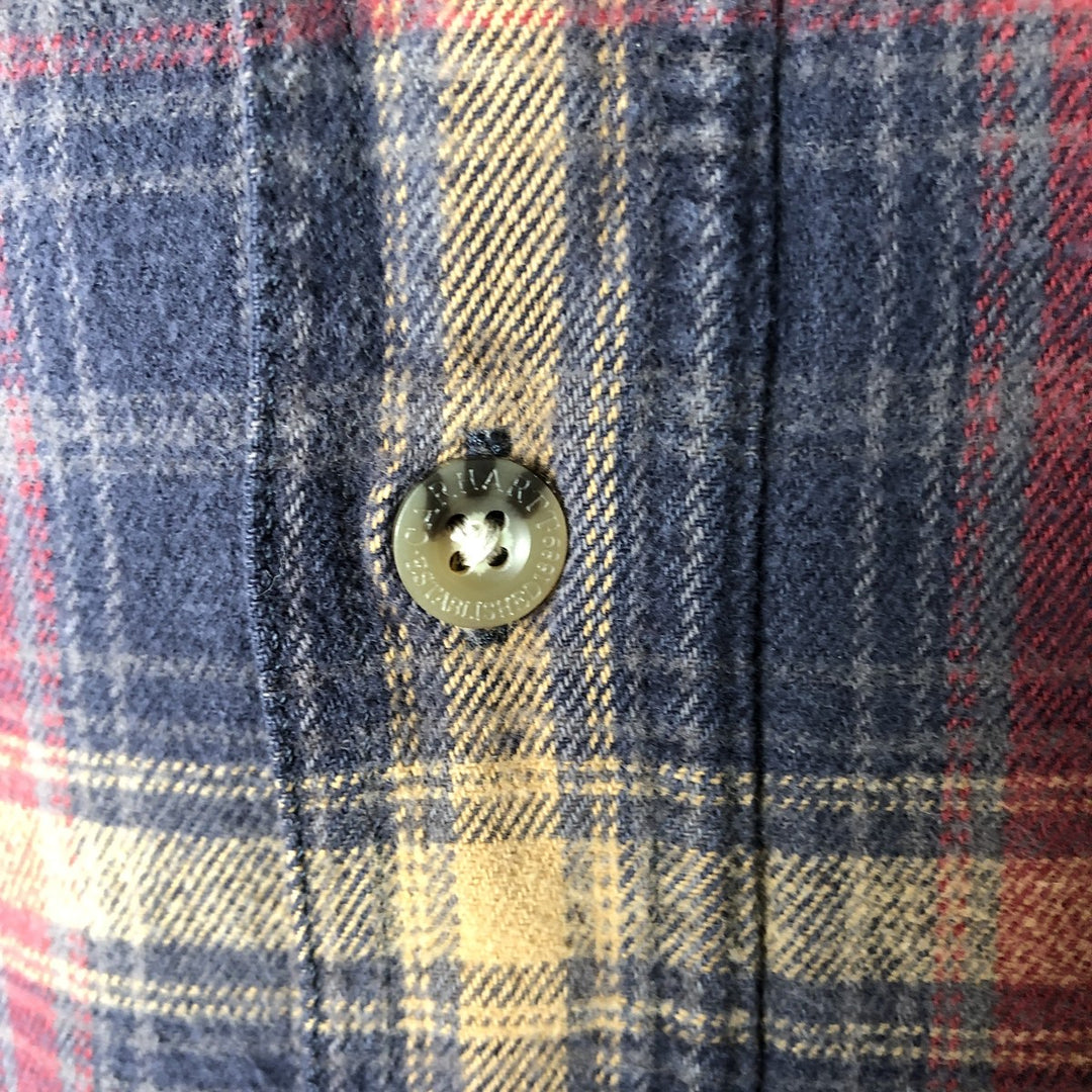 Carhartt Long Sleeve Flannel Check Shirt, Men's XL cotton navy blue type Vintage Second Hand