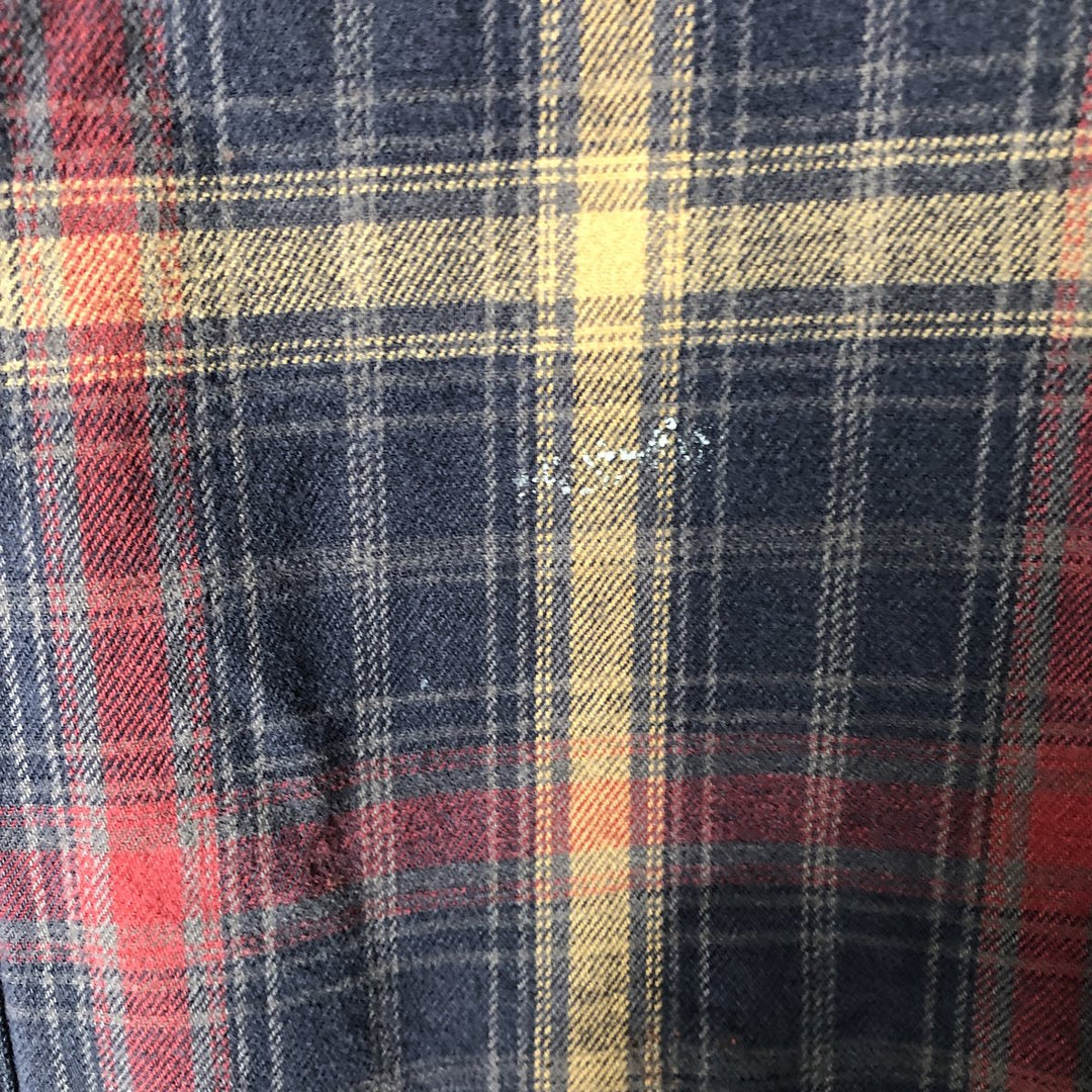 Carhartt Long Sleeve Flannel Check Shirt, Men's XL cotton navy blue type Vintage Second Hand