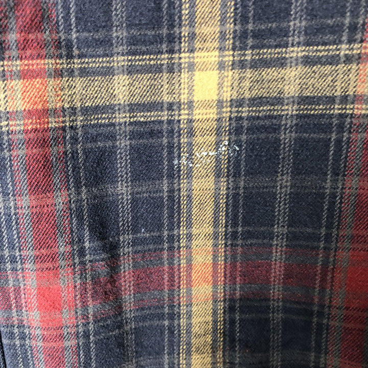Carhartt Long Sleeve Flannel Check Shirt, Men's XL cotton navy blue type Vintage Second Hand