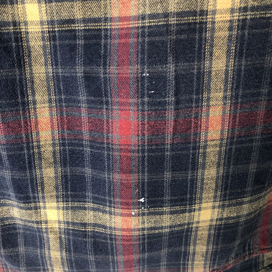 Carhartt Long Sleeve Flannel Check Shirt, Men's XL cotton navy blue type Vintage Second Hand