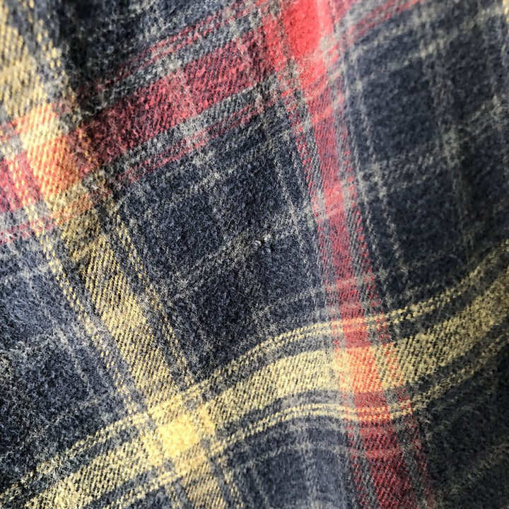 Carhartt Long Sleeve Flannel Check Shirt, Men's XL cotton navy blue type Vintage Second Hand