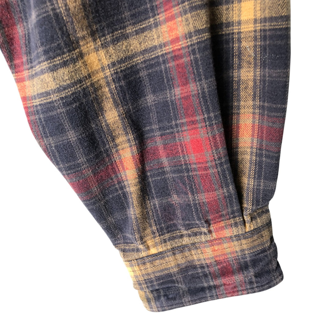 Carhartt Long Sleeve Flannel Check Shirt, Men's XL cotton navy blue type Vintage Second Hand