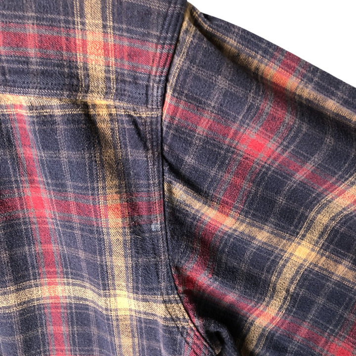Carhartt Long Sleeve Flannel Check Shirt, Men's XL cotton navy blue type Vintage Second Hand