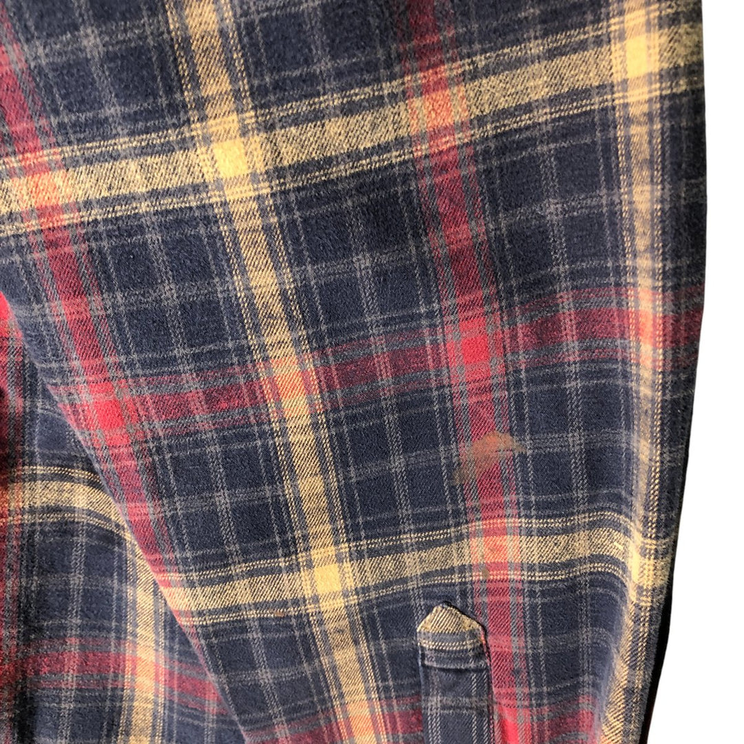 Carhartt Long Sleeve Flannel Check Shirt, Men's XL cotton navy blue type Vintage Second Hand