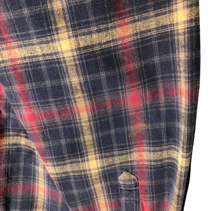 Carhartt Long Sleeve Flannel Check Shirt, Men's XL cotton navy blue type Vintage Second Hand