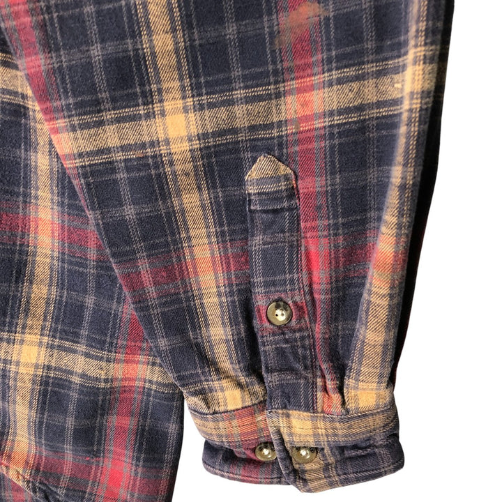 Carhartt Long Sleeve Flannel Check Shirt, Men's XL cotton navy blue type Vintage Second Hand