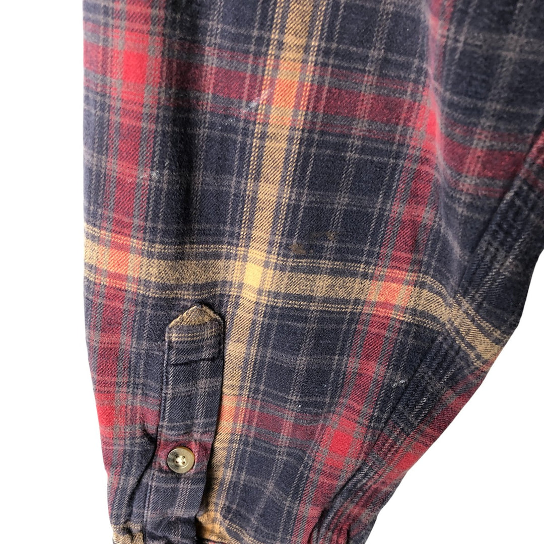 Carhartt Long Sleeve Flannel Check Shirt, Men's XL cotton navy blue type Vintage Second Hand