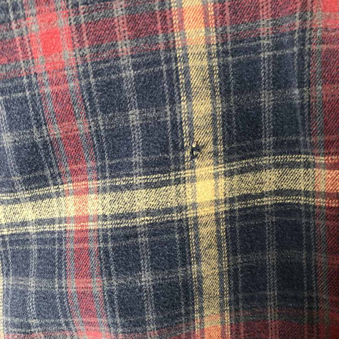 Carhartt Long Sleeve Flannel Check Shirt, Men's XL cotton navy blue type Vintage Second Hand