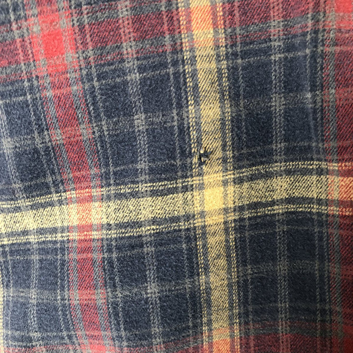 Carhartt Long Sleeve Flannel Check Shirt, Men's XL cotton navy blue type Vintage Second Hand